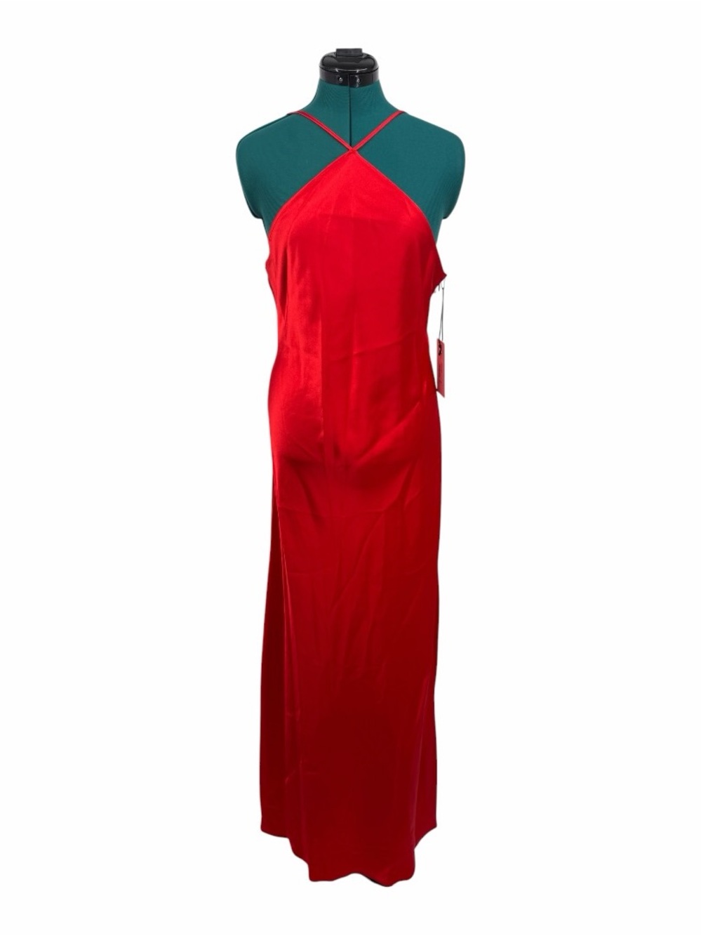STAUD Cubism Red Rose Halter Maxi Gown NWT Formal Dress Size L - Picture 3 of 8